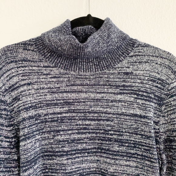 SOLD*J. Crew • Blue Marled Knit Turtleneck Sweater - Picture 4 of 8